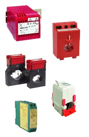 transductores colombia Transformadores de corriente eléctrica de diversos tipos y colores.
